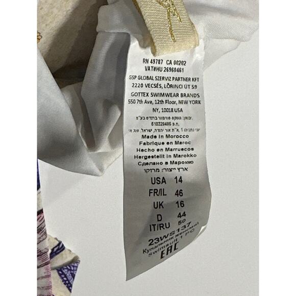 Gottex Round Neck One-Piece Swimsuit Sea Shells Starfish Size 14 23WS137 - Picture 13 of 15